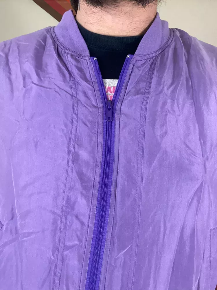 Vintage Purple Silk Norma Jeane Marilyn Monroe 90’s Windbreaker Jacket