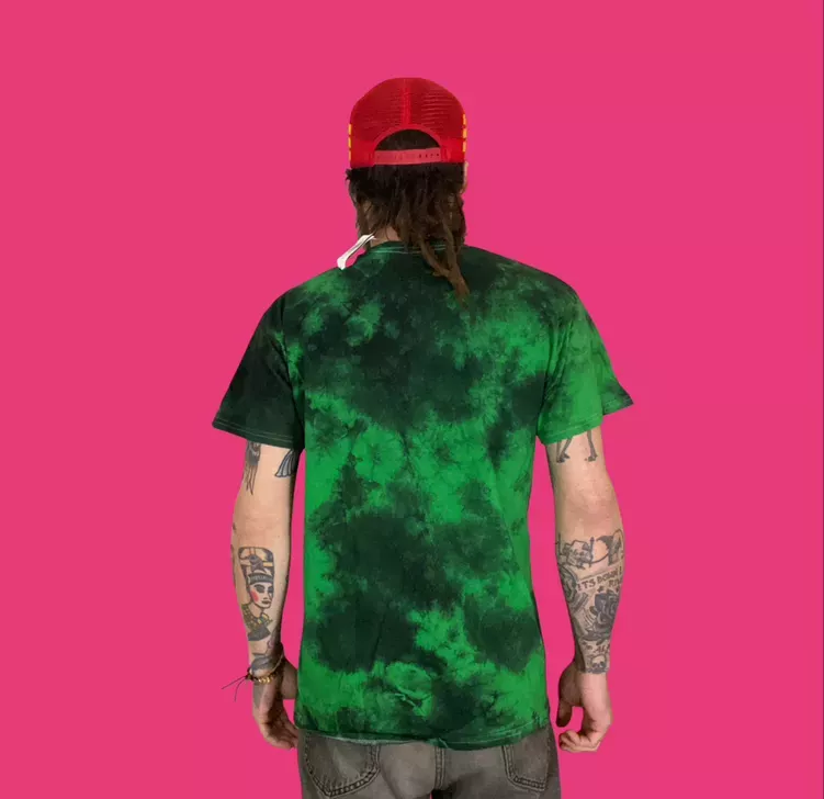 Nine Inch Nails NWT Green Tie Dye Hot Topic Industrial Heavy Metal Band T-Shirt