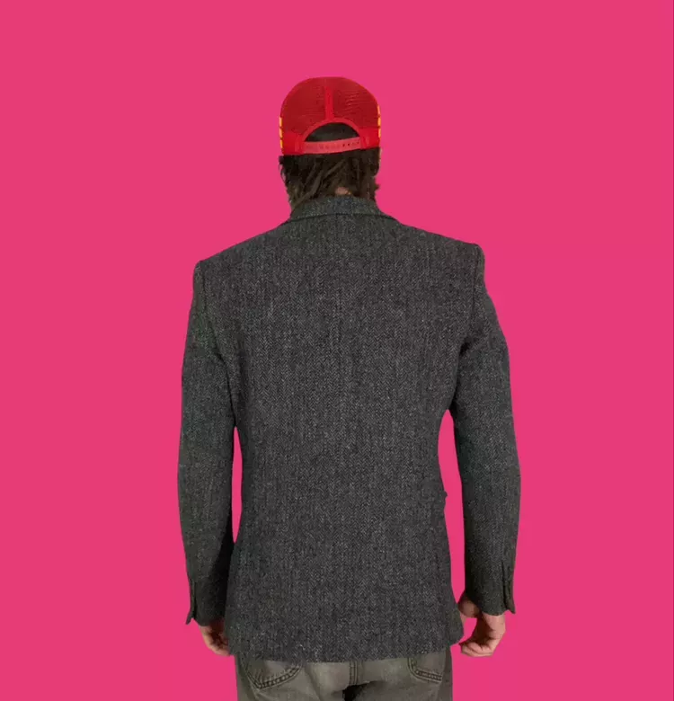 Vintage 80’s Harris Tween Gray Wool Medium Blazer Overcoat Jacket