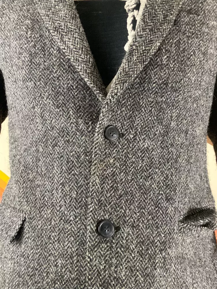 Vintage 80’s Harris Tween Gray Wool Medium Blazer Overcoat Jacket