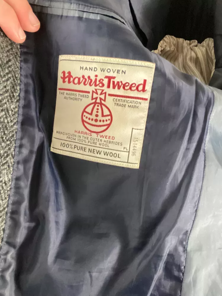 Vintage 80’s Harris Tween Gray Wool Medium Blazer Overcoat Jacket