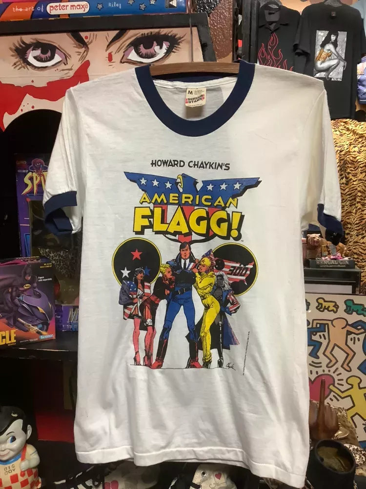 Vintage 80s AMericaN FLagg Comics Ringer T