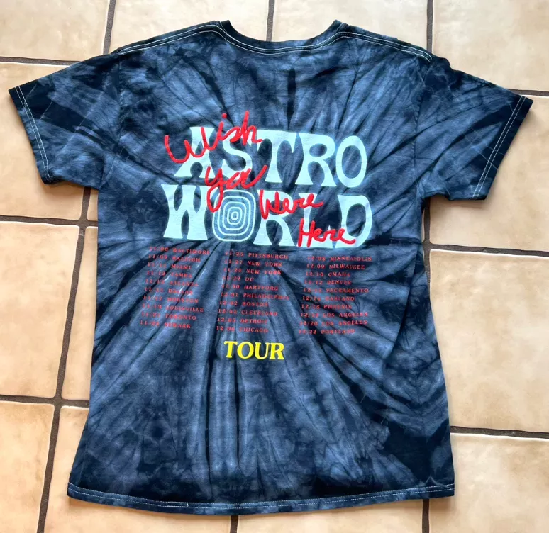 Travis Scott No Bystanders Tee Black Tie Die Size Large Pre-Owned