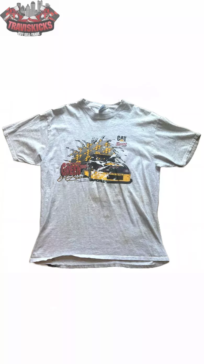 NASCAR David Green #96 CAT Racing Men’s Grey T-Shirt Size XL Pre-Owned