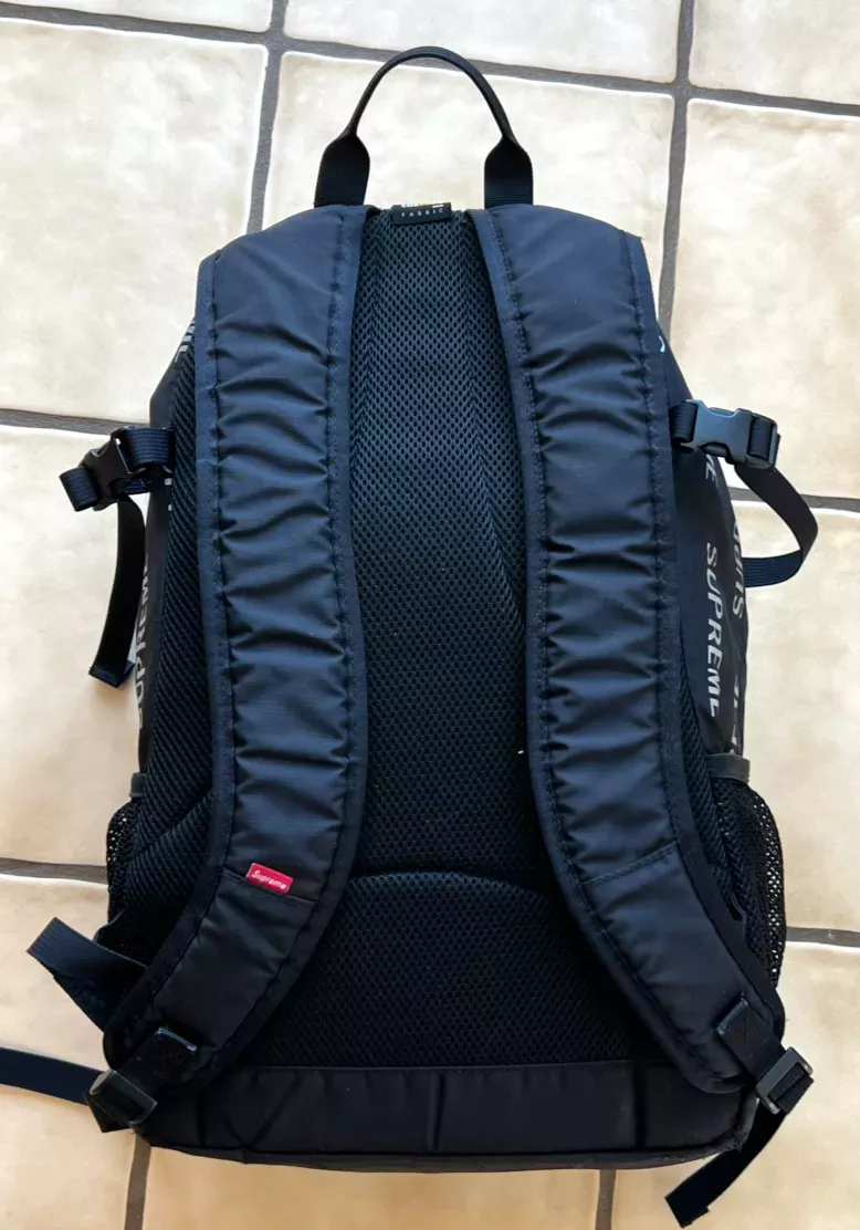 Supreme 3M Reflective Repeat Backpack Black FW16 Pre-Owned