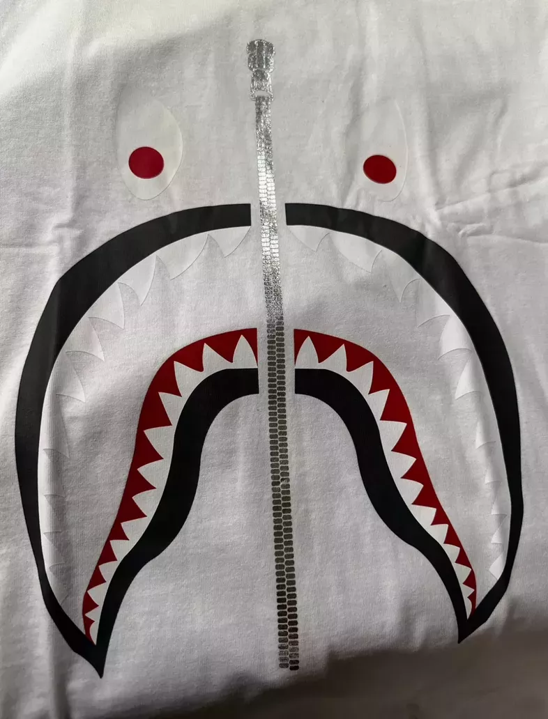 Bape Mad Shark White Tee