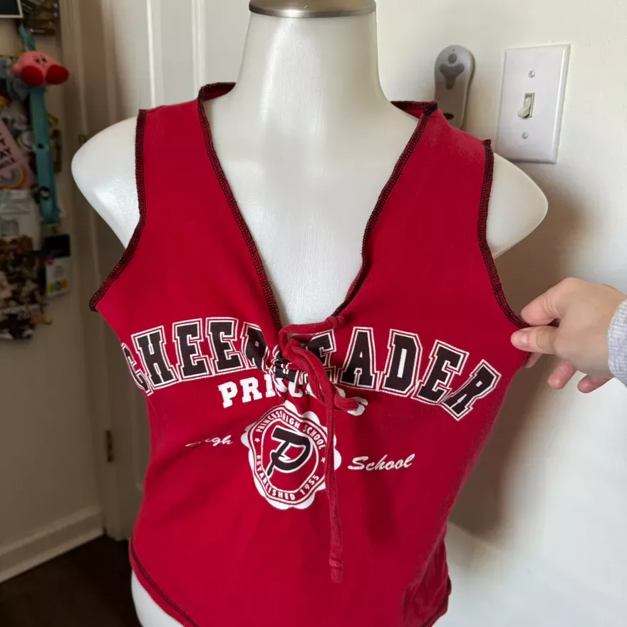 Y2K Cheerleader Red Top Large