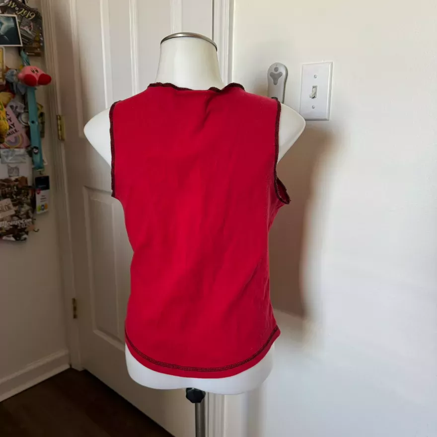 Y2K Cheerleader Red Top Large