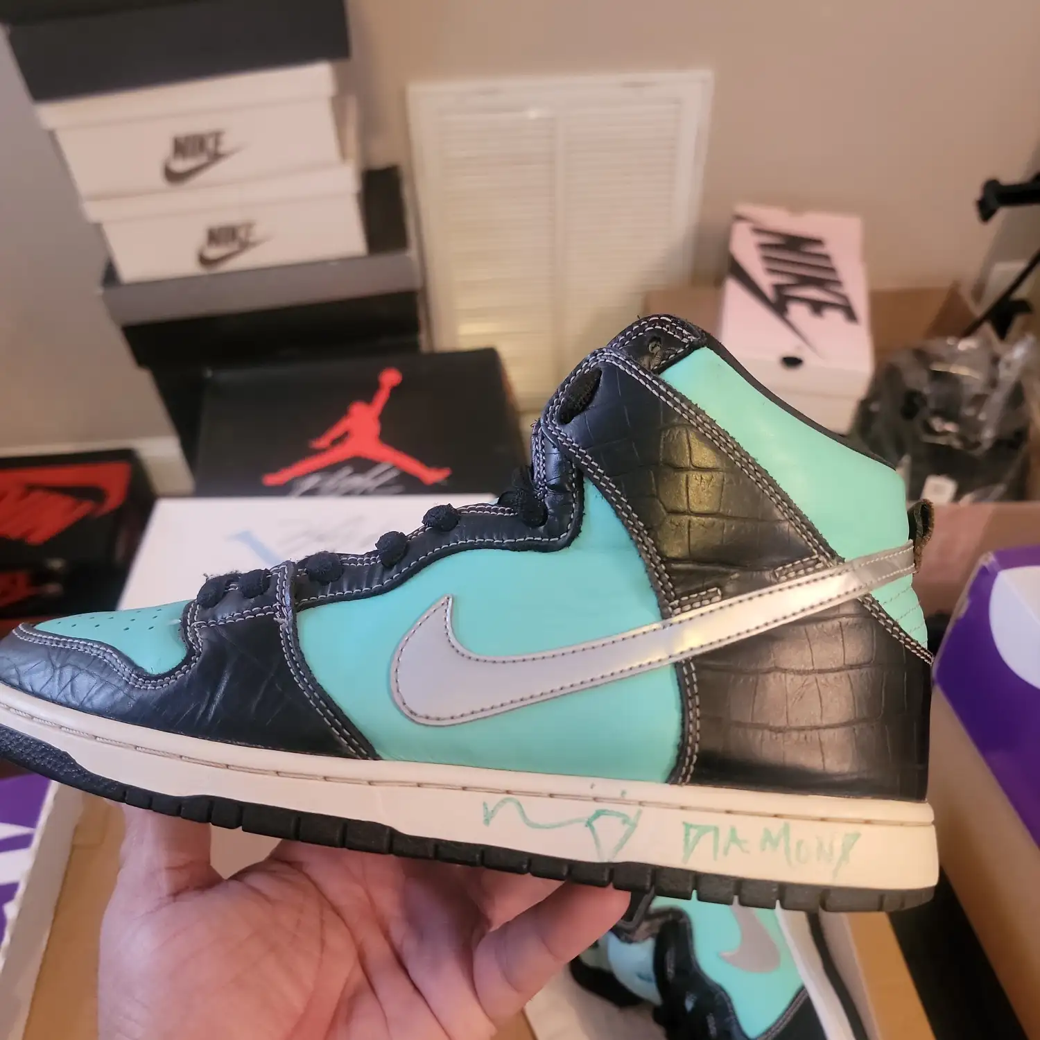 SB DUNK HIGH DIAMOND SUPPLY "SIGNED"