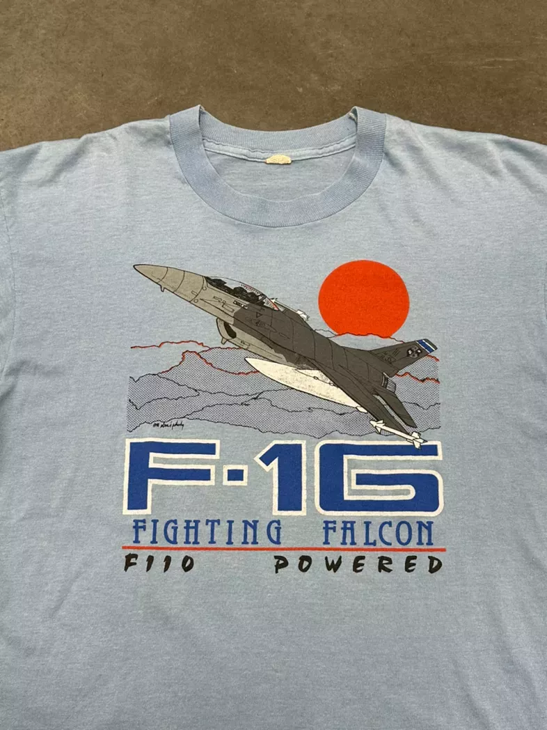 80s fighter jet tee medium