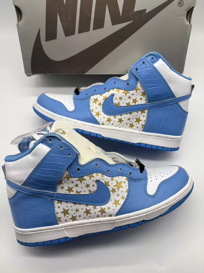 Brand New Nike Sb Dunk High Supreme Stars Blue Size 10.5