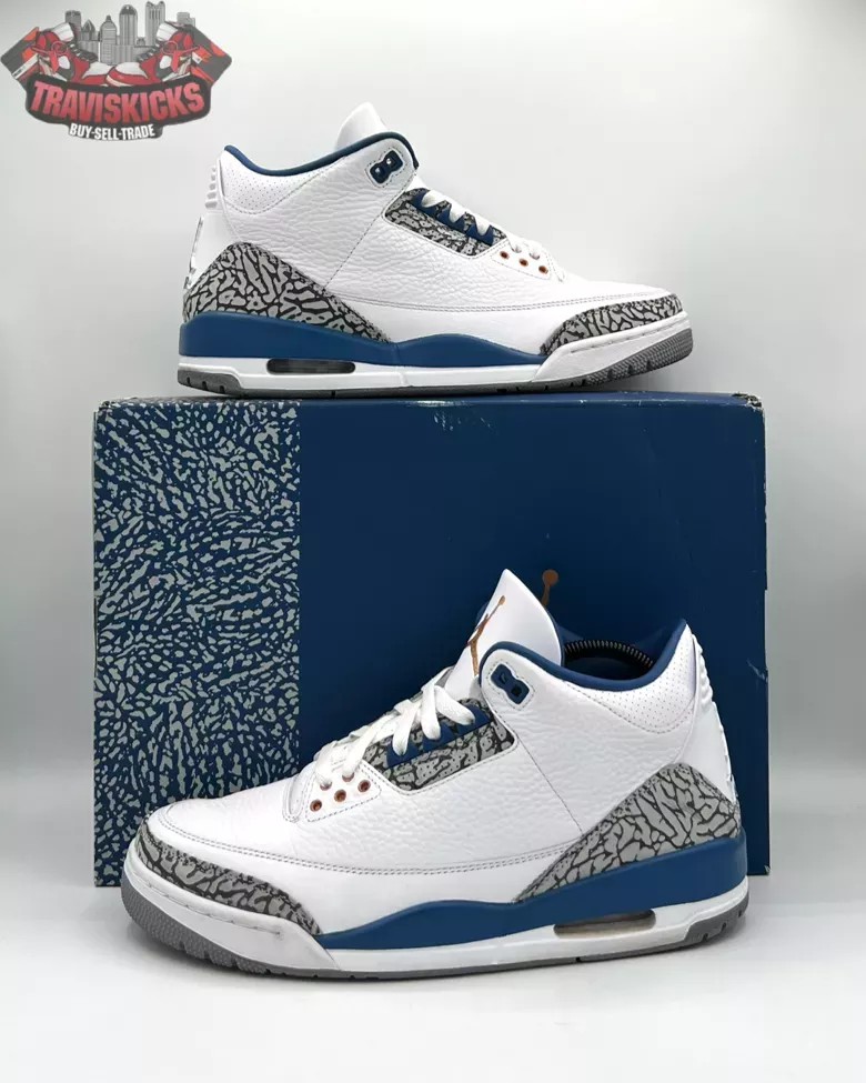 Air Jordan 3 Retro Washington Wizards Size 9 Pre-Owned