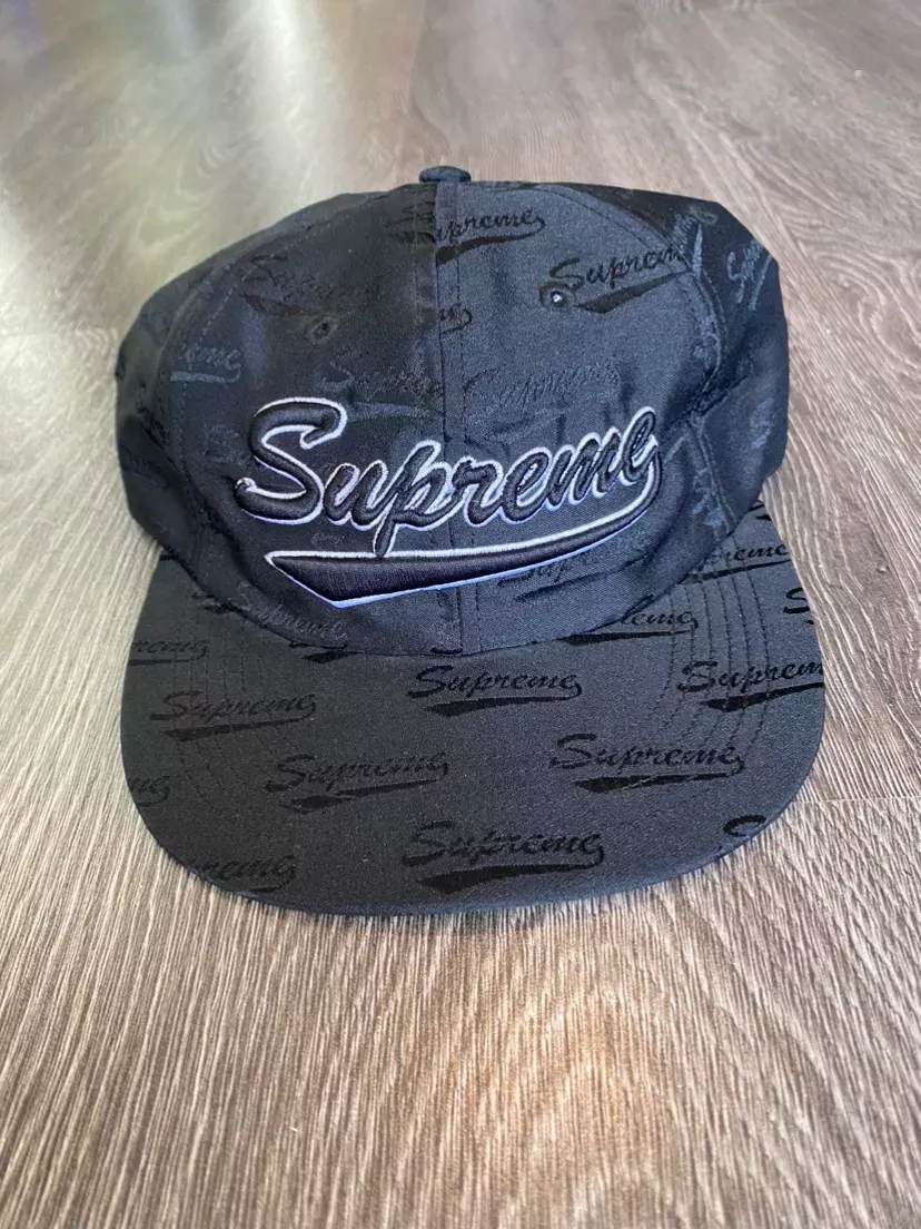Supreme Nylon Script Hat Black
