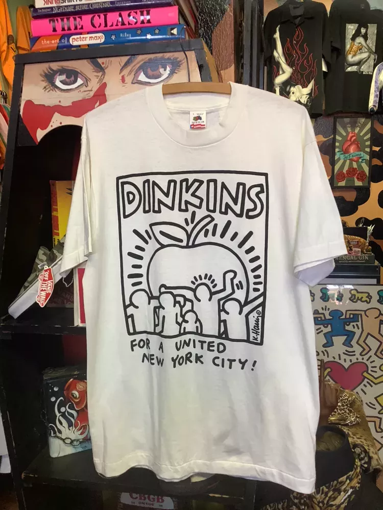 Vintage Dead☠️STock Keith Haring Mayor Dinkins Art T