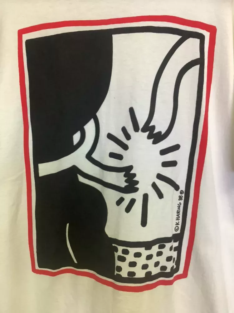 Vintage Dead☠️Stock Keith Haring Free South Africa Art T