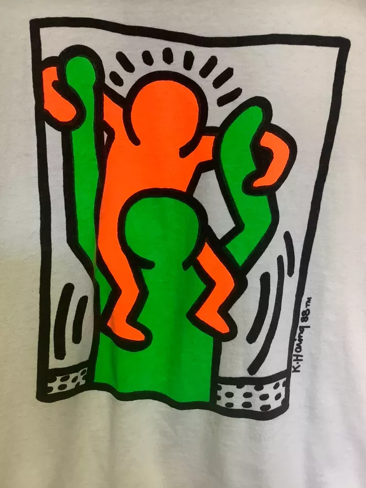 Vintage Keith Haring Baby on ShouLders Art T