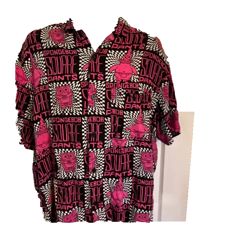 Sponge Bob Checkerboard Men’s Sz L short sleeve