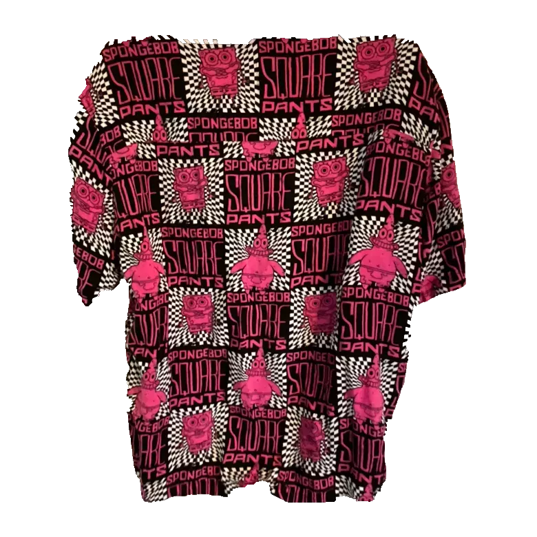 Sponge Bob Checkerboard Men’s Sz L short sleeve