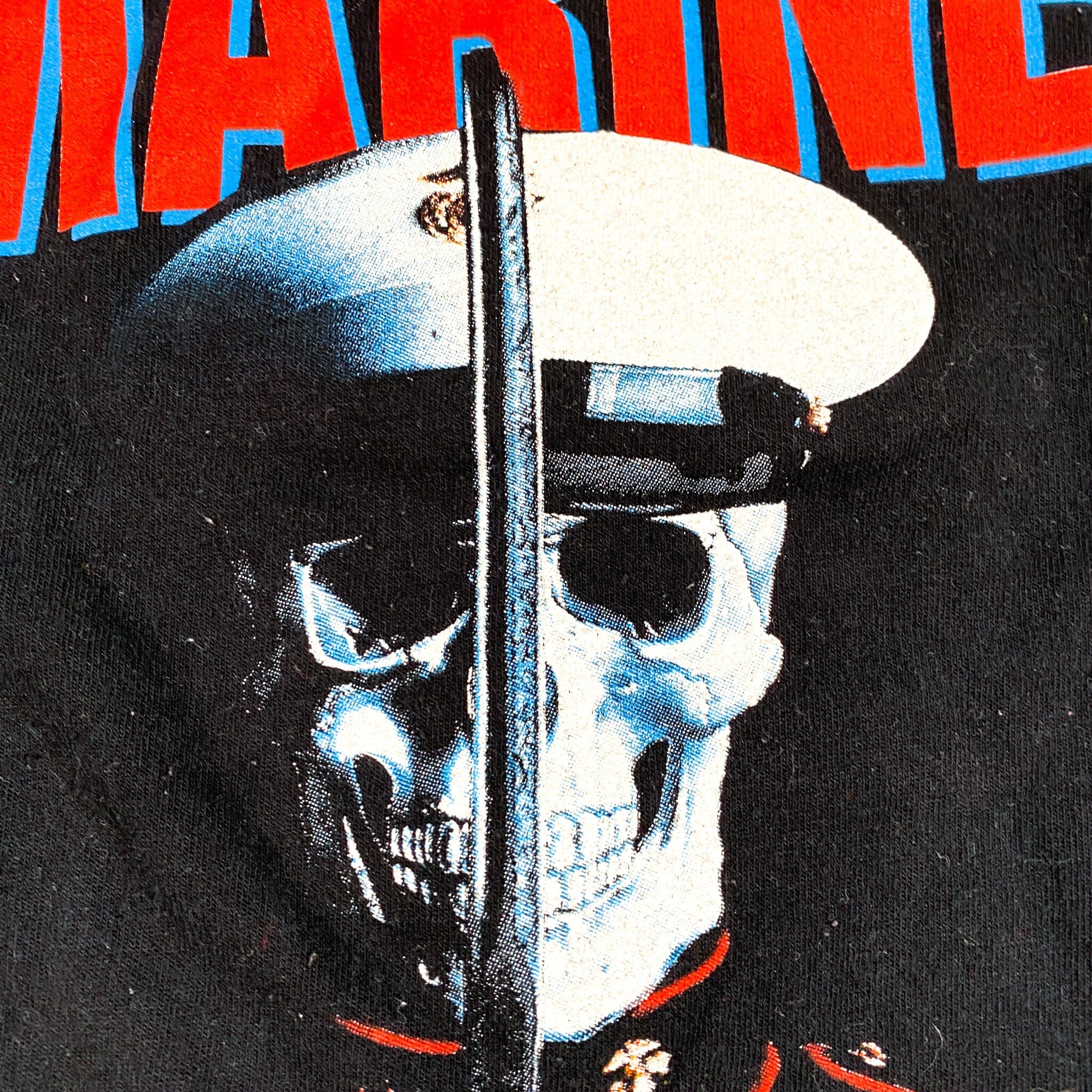 Vintage 1995 Marine Forever Skeleton Talking Tops USMC T-Shirt