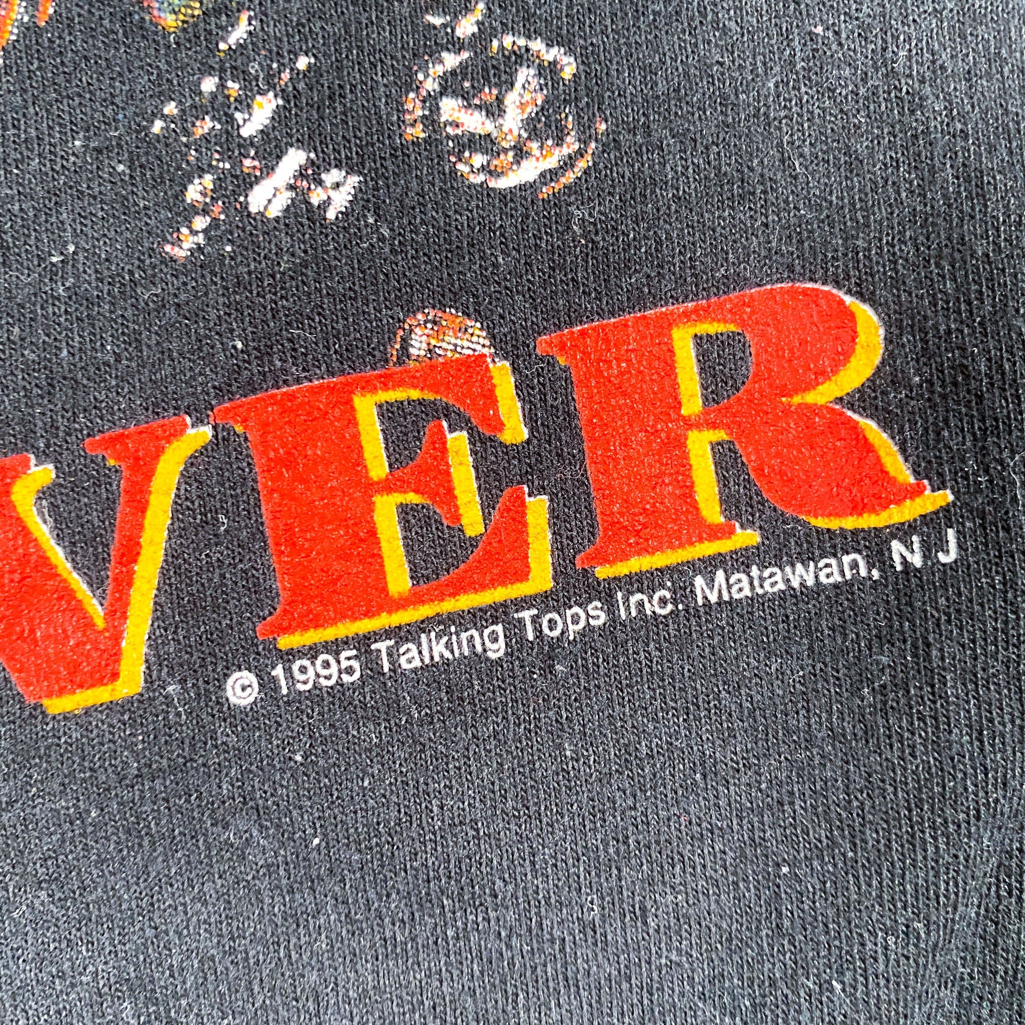 Vintage 1995 Marine Forever Skeleton Talking Tops USMC T-Shirt