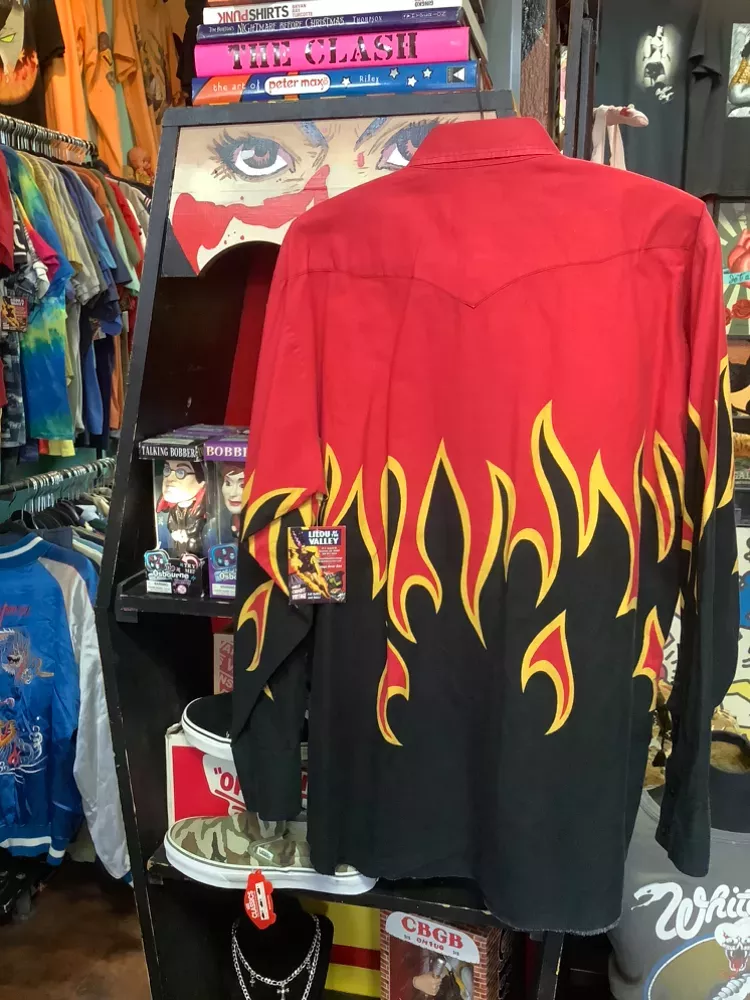 Vintage 90s Brooks & Dunn FLame Button Down Shirt