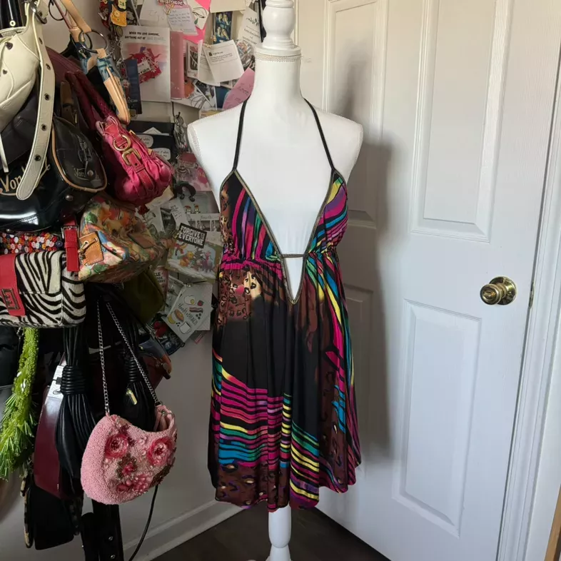 Y2k rave party beach dress