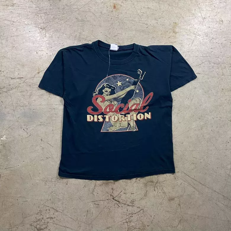 Navy Black 00s Social Distortion Band Tee
