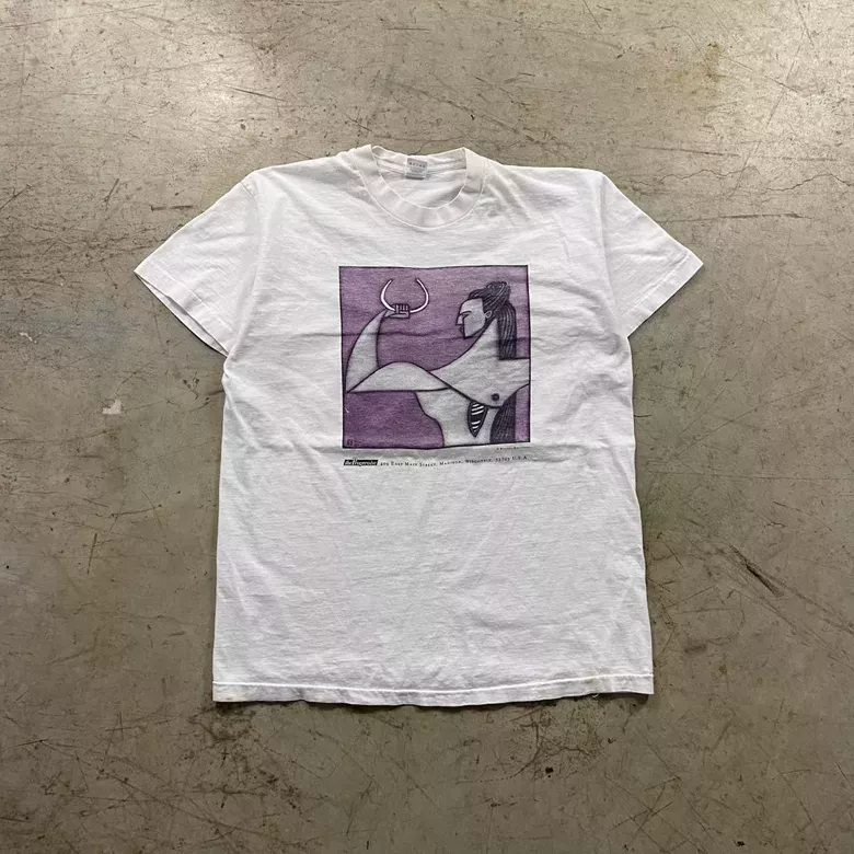 White 1990s Roxanna Bikadoroff Art Tee