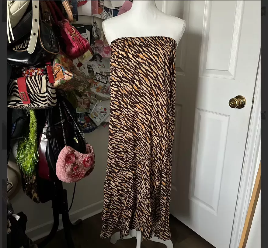 Zebra Brown Maxi Skirt