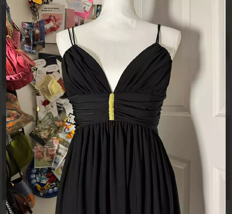 Embroidered Black Dress