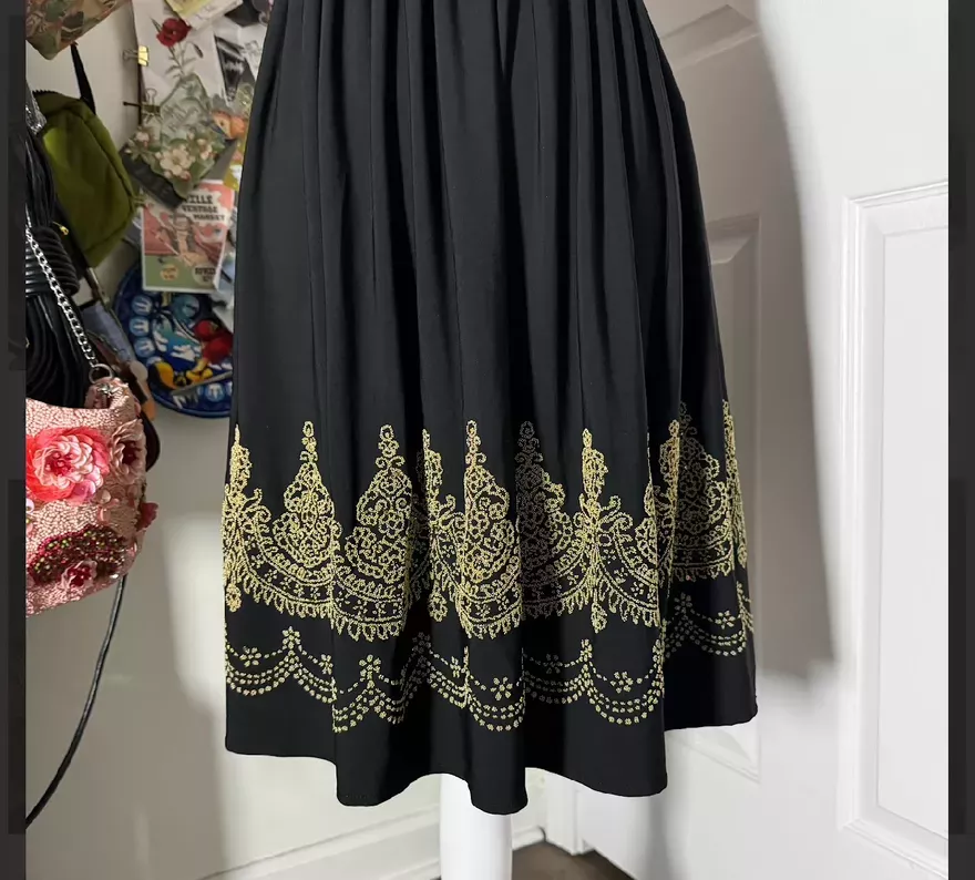 Embroidered Black Dress
