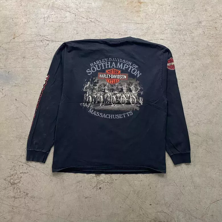 Vintage 00s MA Harley Davidson Biker Tee