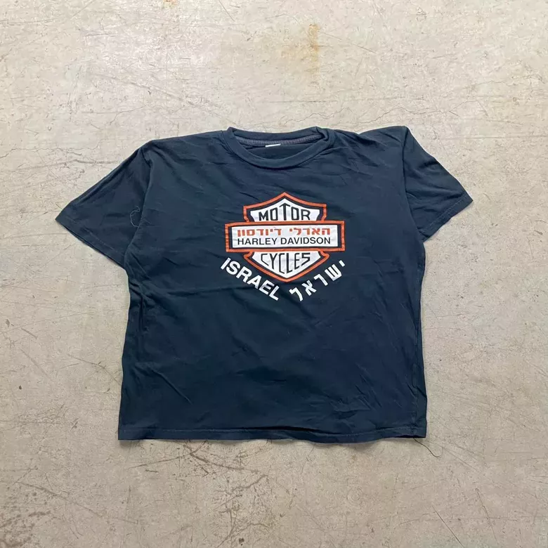 Vintage 00s Tel Aviv Harley Davidson Biker Tee