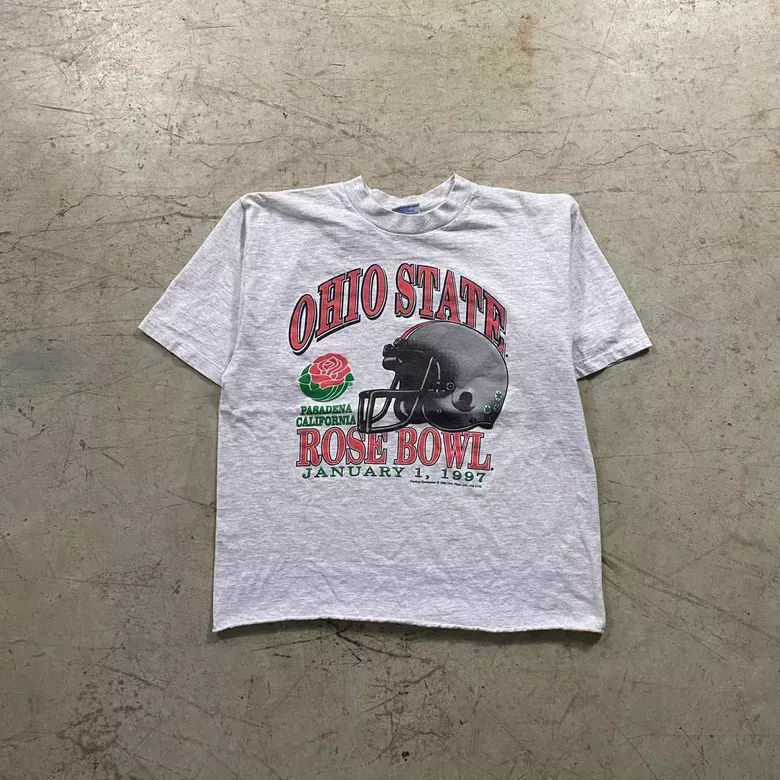 Vintage 90s White Ohio State Rose Bowl Sports Tee