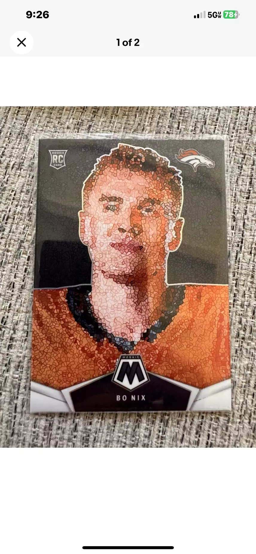 BO NIX 2024 MOSAIC ROOKIE MICRO MOSAIC CASE HIT SSP BRONCOS RC Q1881
