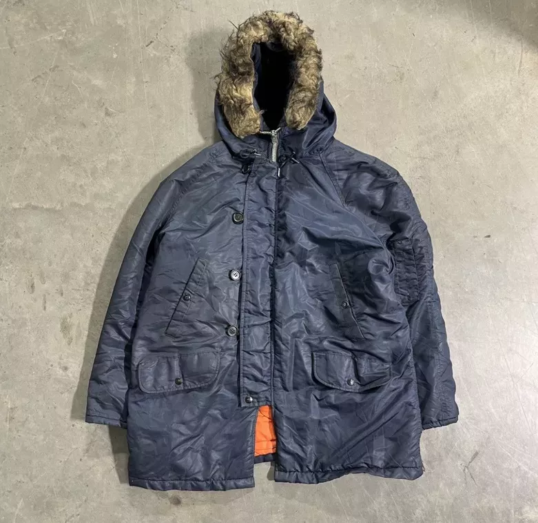 XL 60s Vintage Fur Hooded Parka Coat