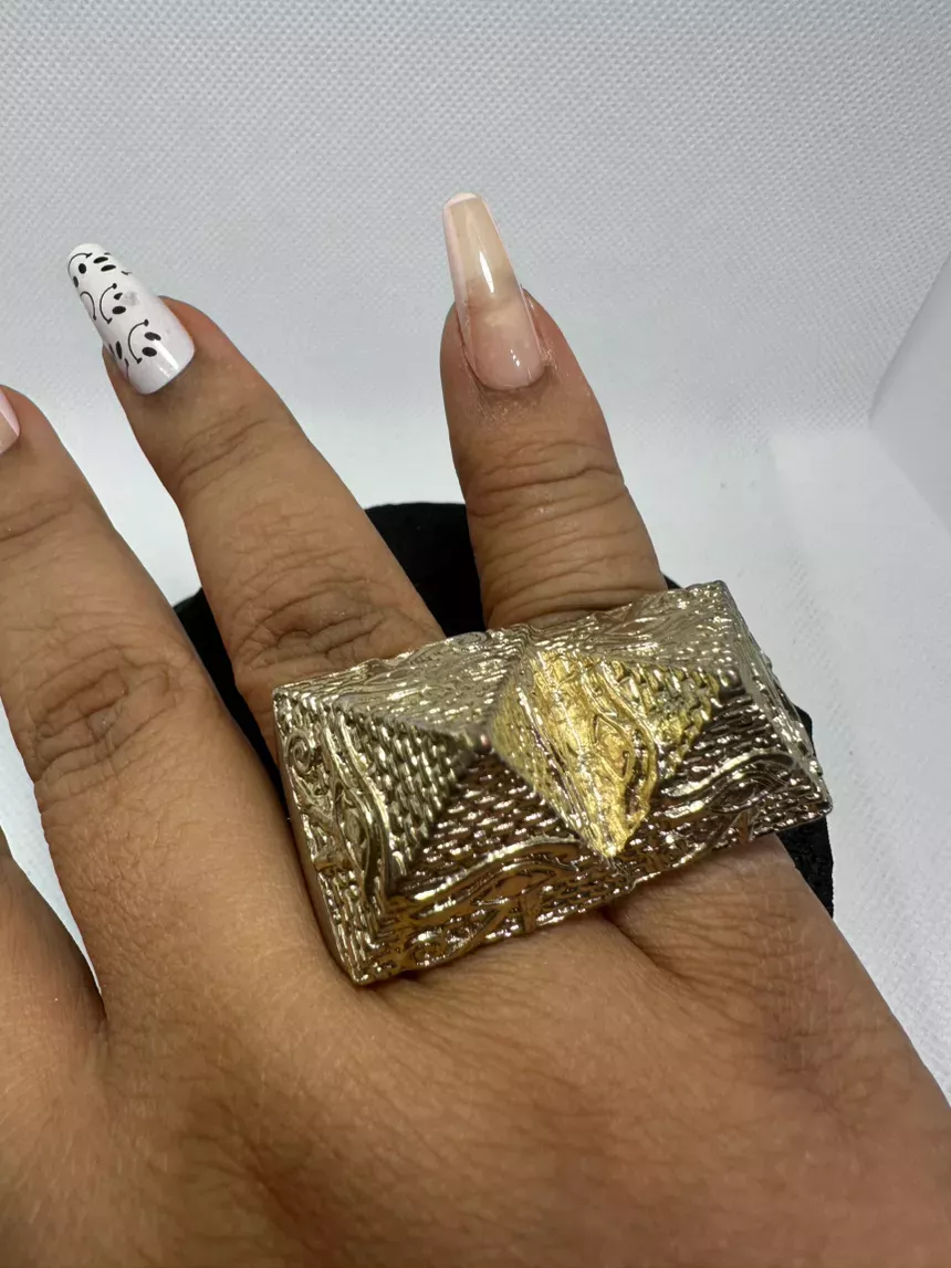 Bold Pyramid Gold Ring