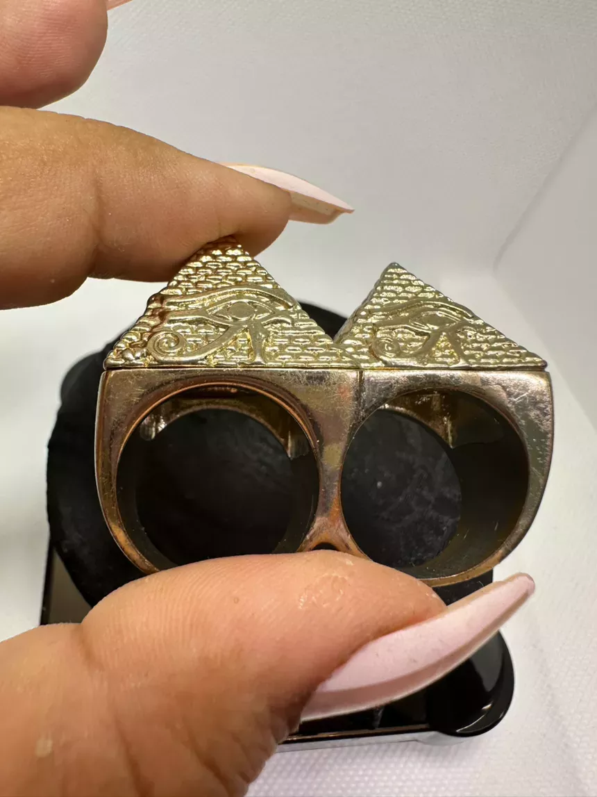 Bold Pyramid Gold Ring