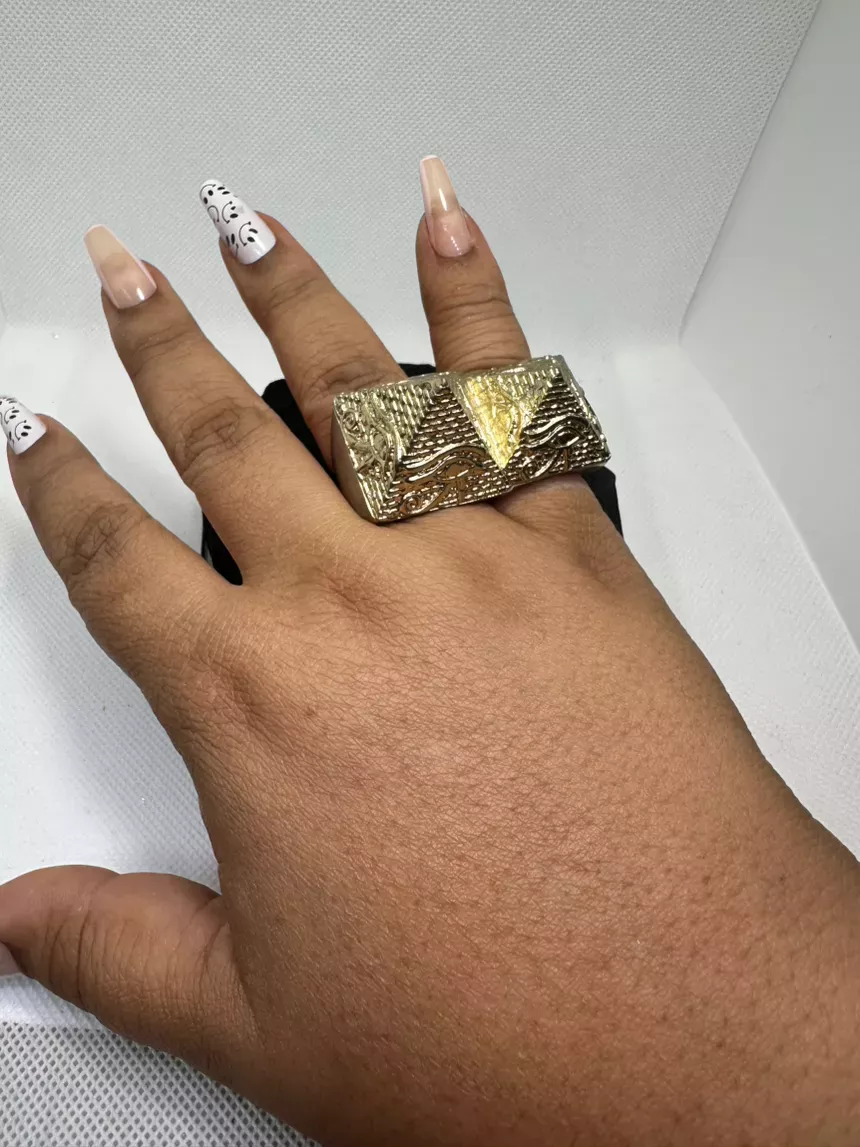 Bold Pyramid Gold Ring
