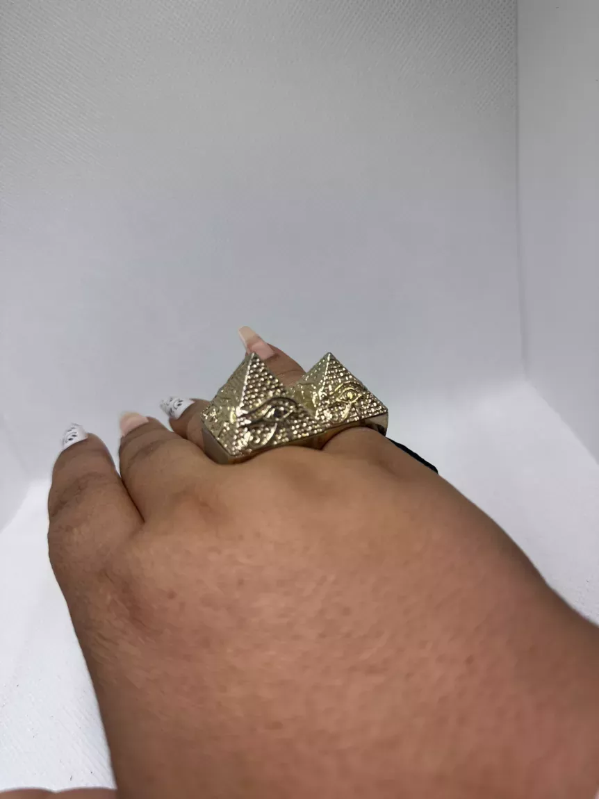 Bold Pyramid Gold Ring