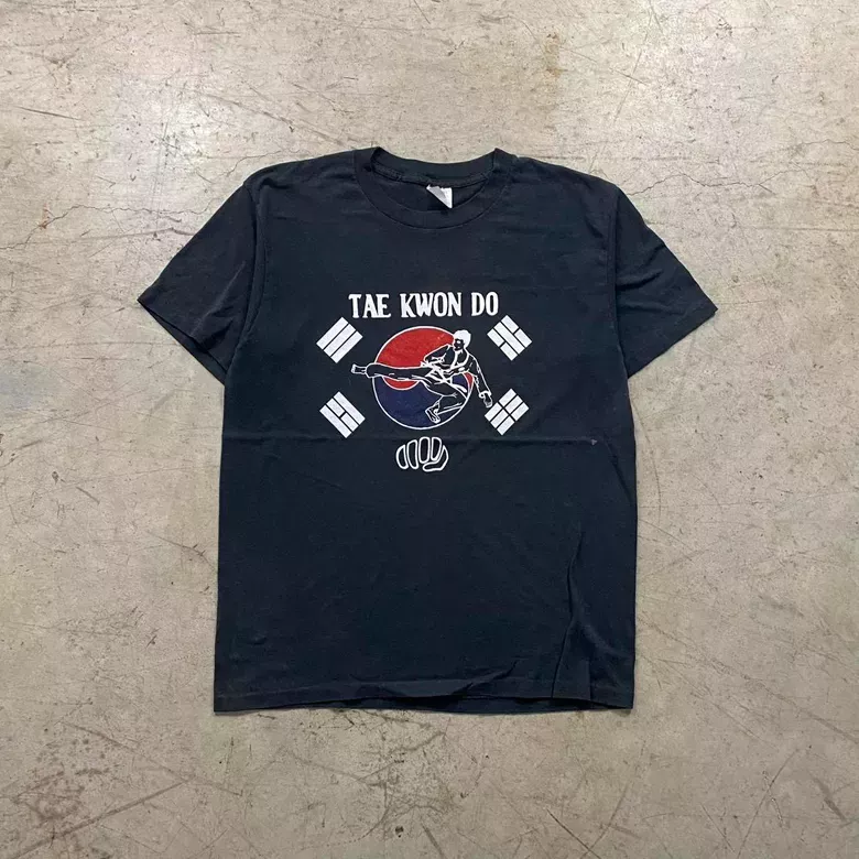 Vintage 80s Black Tae Kwan Do Promo Skater Tee