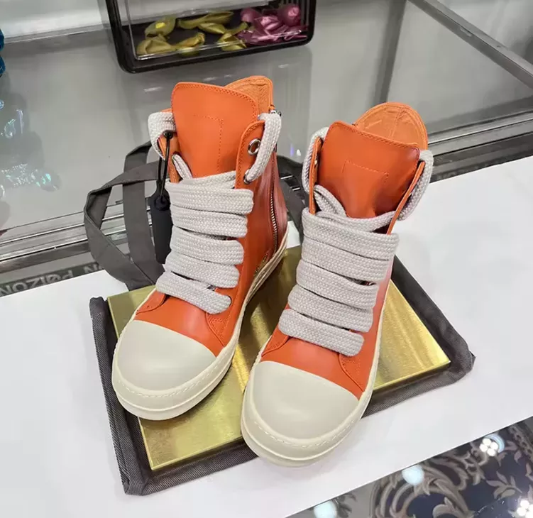 New size 12 Rick Owens Jumbo Lace Leather Orange