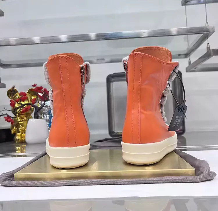New size 12 Rick Owens Jumbo Lace Leather Orange