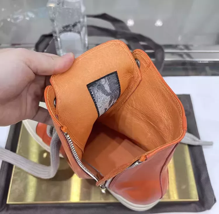New size 12 Rick Owens Jumbo Lace Leather Orange