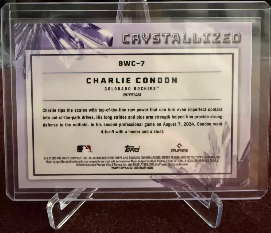 2025 Bowman Chrome Charlie Condon Crystallized SSP