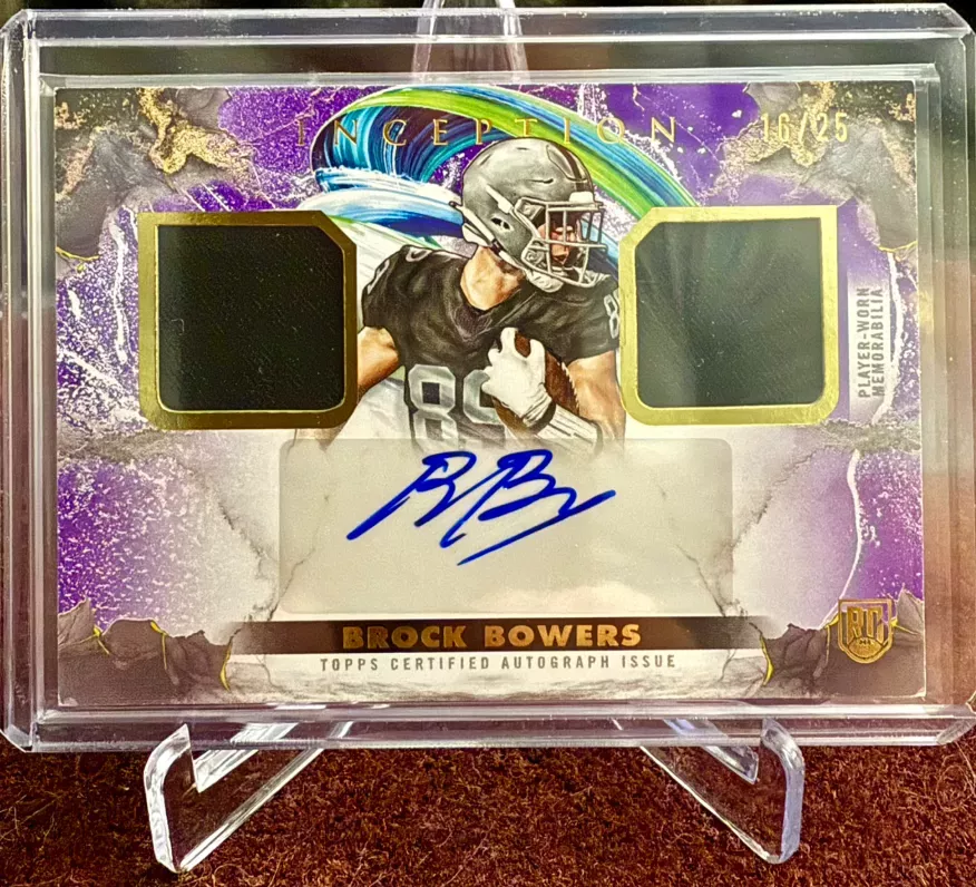2024 Topps Inception Brock Bowers Franchise Foundation Relic Auto 16/25