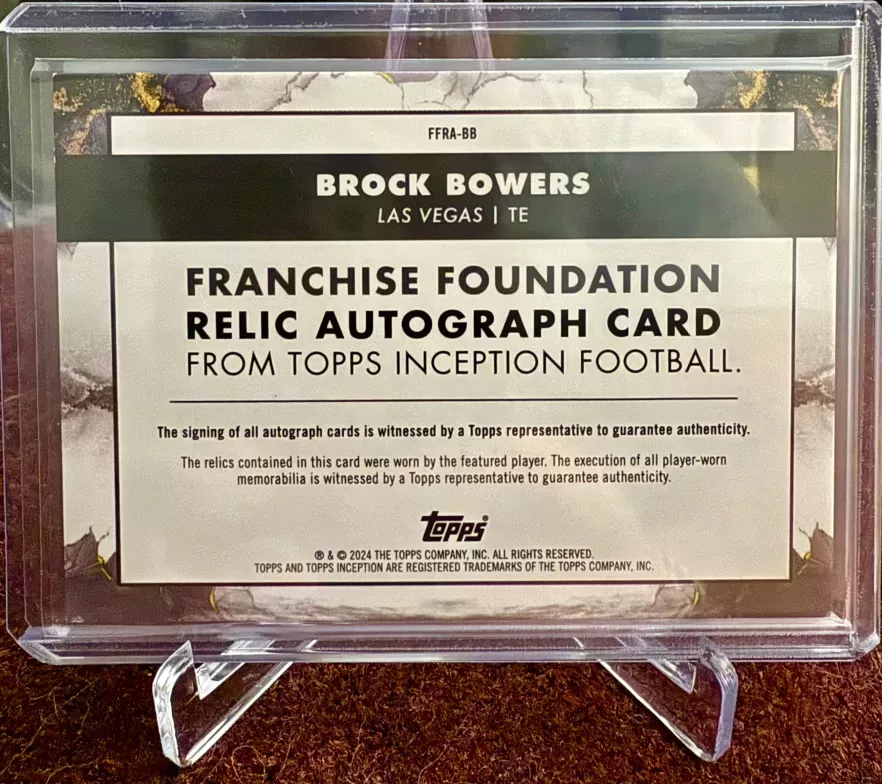 2024 Topps Inception Brock Bowers Franchise Foundation Relic Auto 16/25
