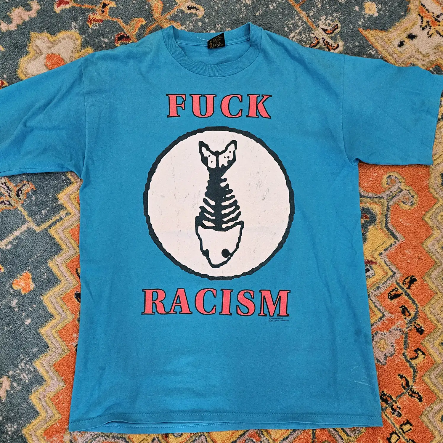 Vintage F**k-Racism Fishbone Punk Band Tee Sz XL