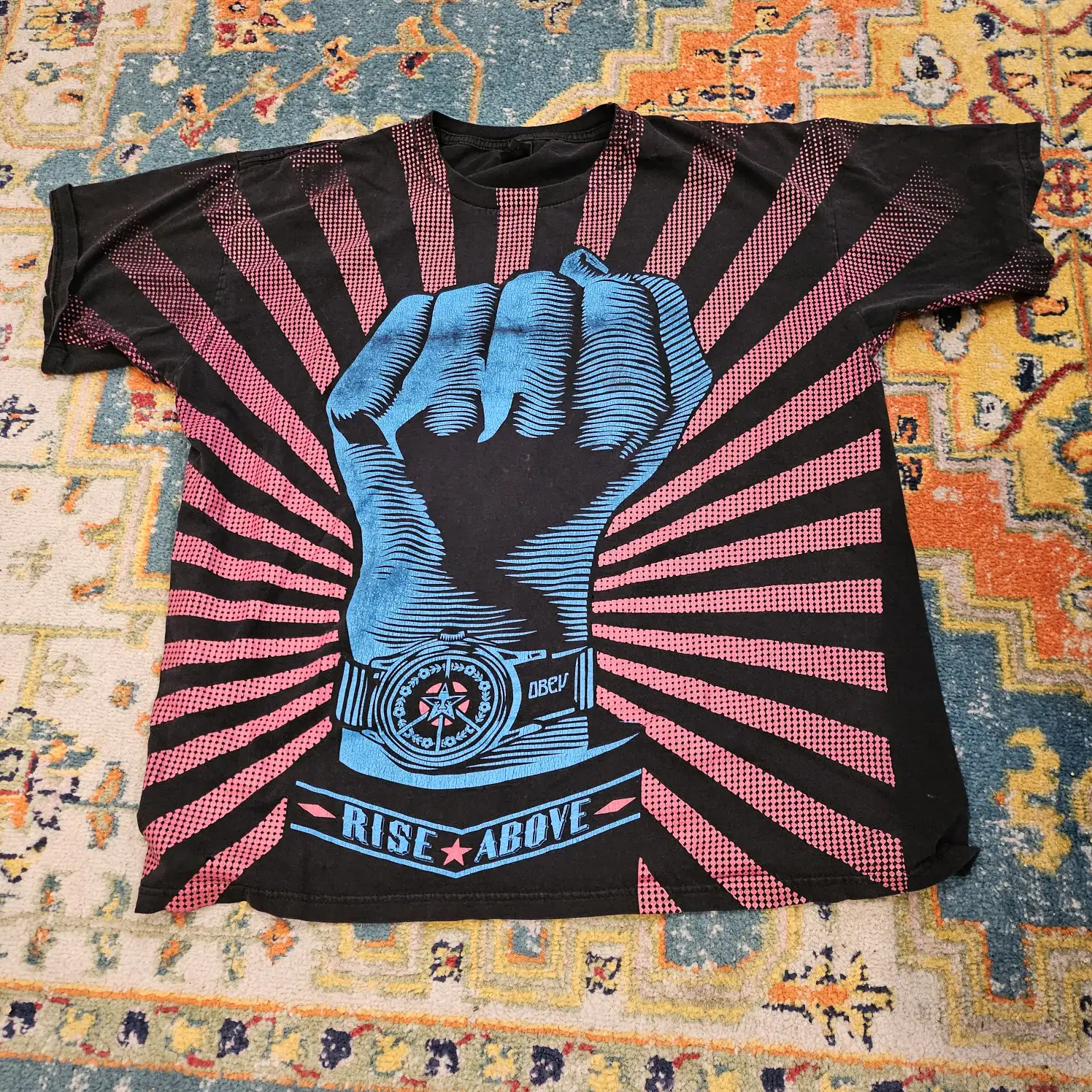 Vintage Obey Rise Above Graphic Tee Sz XL