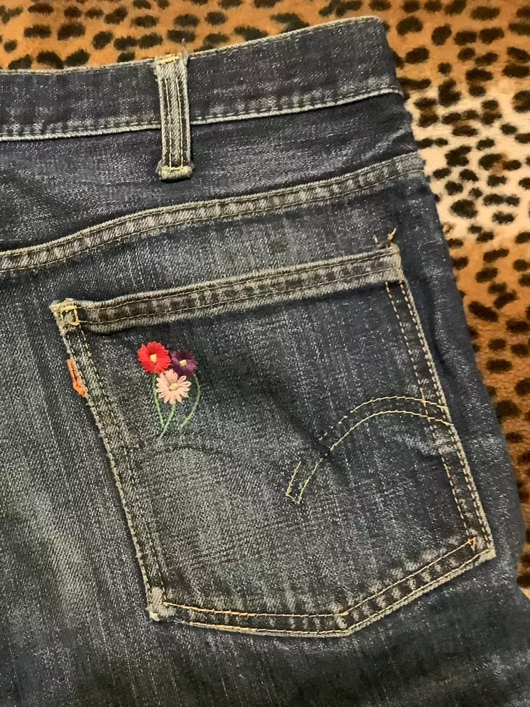 Vintage Orange TaBBy Hippie DiY Jeans